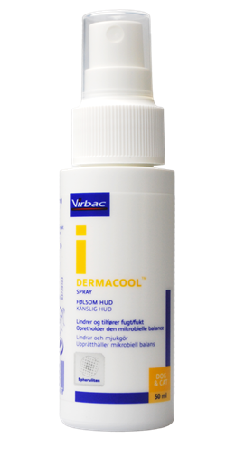Virbac Dermacool Spray. Lindrende og rensende spray til hund, kat og hest. 50 ml