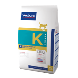 Virbac HPM K1 Kidney Support. Kattefoder mod nyreproblemer (dyrlæge diætfoder) 3 x 3 kg