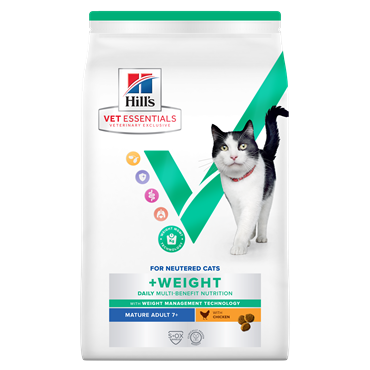 Hill\'s VET ESSENTIALS MULTI-BENEFIT + WEIGHT Mature Adult 7+ tørfoder til katte med kylling 1,5 kg.