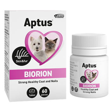 Aptus Biorion. Tilskudsfoder for pels og klør hos hunde og katte. 60 tabletter.
