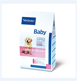 Virbac HPM Baby Dog Large & Medium. Hundefoder til hvalpe af mellem eller store racer (dyrlæge diætfoder) 7 kg