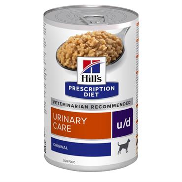 Hill\'s Prescription Diet Canine u/d. Hundefoder mod urolitter i urinen. Vådfoder (dyrlæge diætfoder) 12 dåser med 370 g