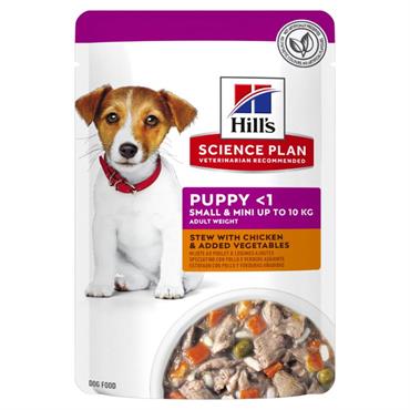Hill\'s Science Plan Puppy Small & Mini Vådfoder med Kylling. 12 x 80 g.