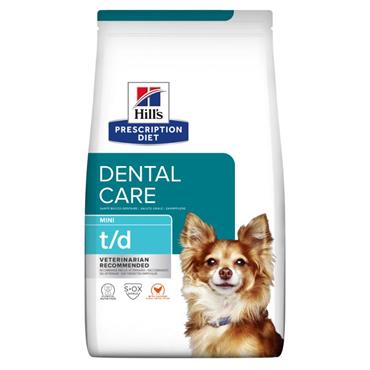 Hill\'s Prescription Diet Canine t/d MINI. Hundefoder med tandrensende effekt (dyrlæge diætfoder) 3 kg