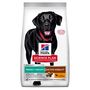 Hill\'s Science Plan Adult Perfect Weight & Active Mobility Large Breed  med Kylling. 12 kg. 