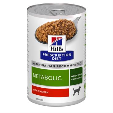 Hill\'s Prescription Diet Metabolic Weight Management. Hundefoder mod overvægt. Vådfoder (dyrlæge diætfoder) 12 dåser med 370 g
