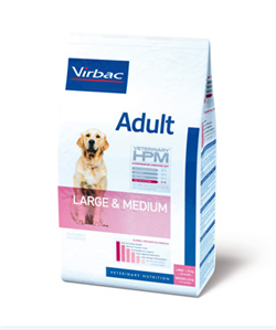 Virbac HPM Adult Dog Large & Medium. Hundefoder til voksne (dyrlæge diætfoder) 16 kg