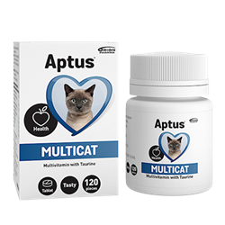 Aptus Multicat. Tilskudsfoder med vitamin til kat. 120 tabletter
