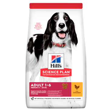 Hill\'s Science Plan Canine Adult Medium Chicken. Hundefoder til voksne. 14 kg