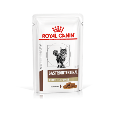 Royal Canin Gastrointestinal Fibre Response. Kattefoder mod dårlig mave / skånekost. Vådfoder (dyrlæge diætfoder) 12 poser med 85g