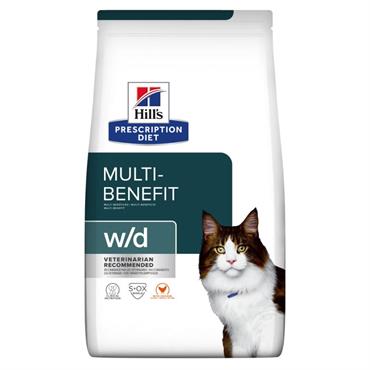 MINDST HOLDBAR TIL 06/2024 Hill\'s Prescription Diet Feline w/d. Kattefoder mod let overvægt eller diabetes / sukkersyge (dyrlæge diætfoder) 3 kg