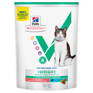 Hill\'s VET ESSENTIALS MULTI-BENEFIT + WEIGHT Young Adult tørfoder til katte med tun 1,5 kg. 