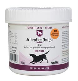 ScanVet ArthroFlex Omega. Tilskudsfoder til bevægeapparatet hos hund. 400 gram