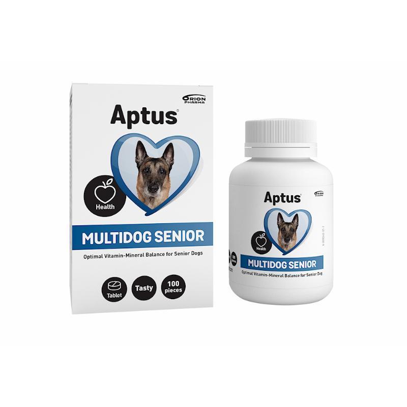 donor spade Anholdelse Aptus Multidog Senior. Vitamin- og mineraltilskud til hunde. 100 tabl