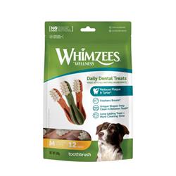 Whimzees Tandbørste. Tandrensende tyggeben til MEDIUM hund. 12 stk.