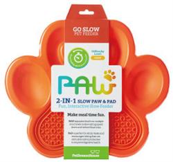 PAW 2-IN-1 Slow Feeder & Lick Pad, Orange 