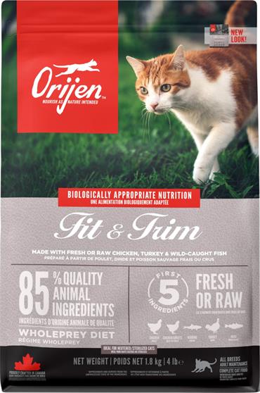 ORIJEN CAT Fit & Trim Diet - Kattefoder understøtte mager muskelmasse og maksimal fysisk konditionering. 5,4 kg. IKKE LAGERVARER.