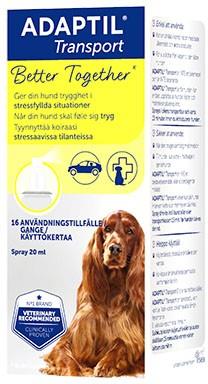 Adaptil Transport Spray. Mod stress og uønsket adfærd hos hunde. 20 ml