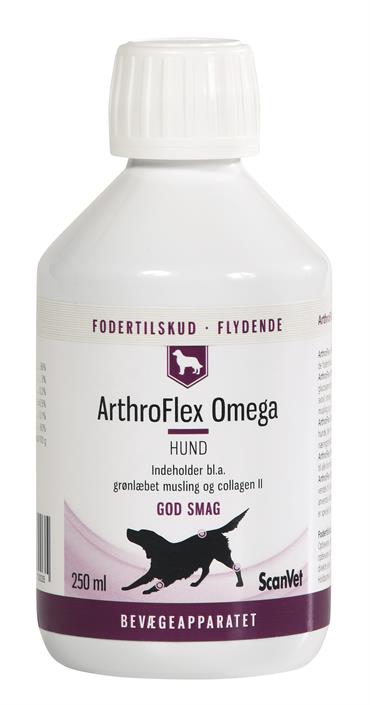 ScanVet ArthroFlex Omega. Tilskudsfoder til bevægelsesapparatet hos hund. 250 ml