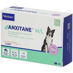 Anxitane M/L. Tilskudsfoder mod uro hos hund. Til hunde over 10 kg. 30 tabletter