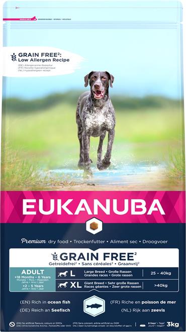 EUKANUBA Adult Large Breed Grainfree (kornfri) med havfisk 12 kg