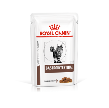 Royal Canin Gastrointestinal. Kattefoder mod dårlig mave / skånekost. Vådfoder (dyrlæge diætfoder) 12 poser med 85g