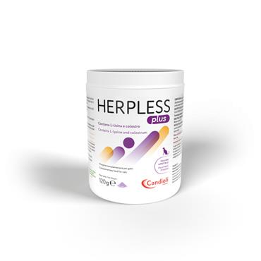 Herpless Plus. Tilskudsfoder til at optimere immunforsvaret hos katte. 120g