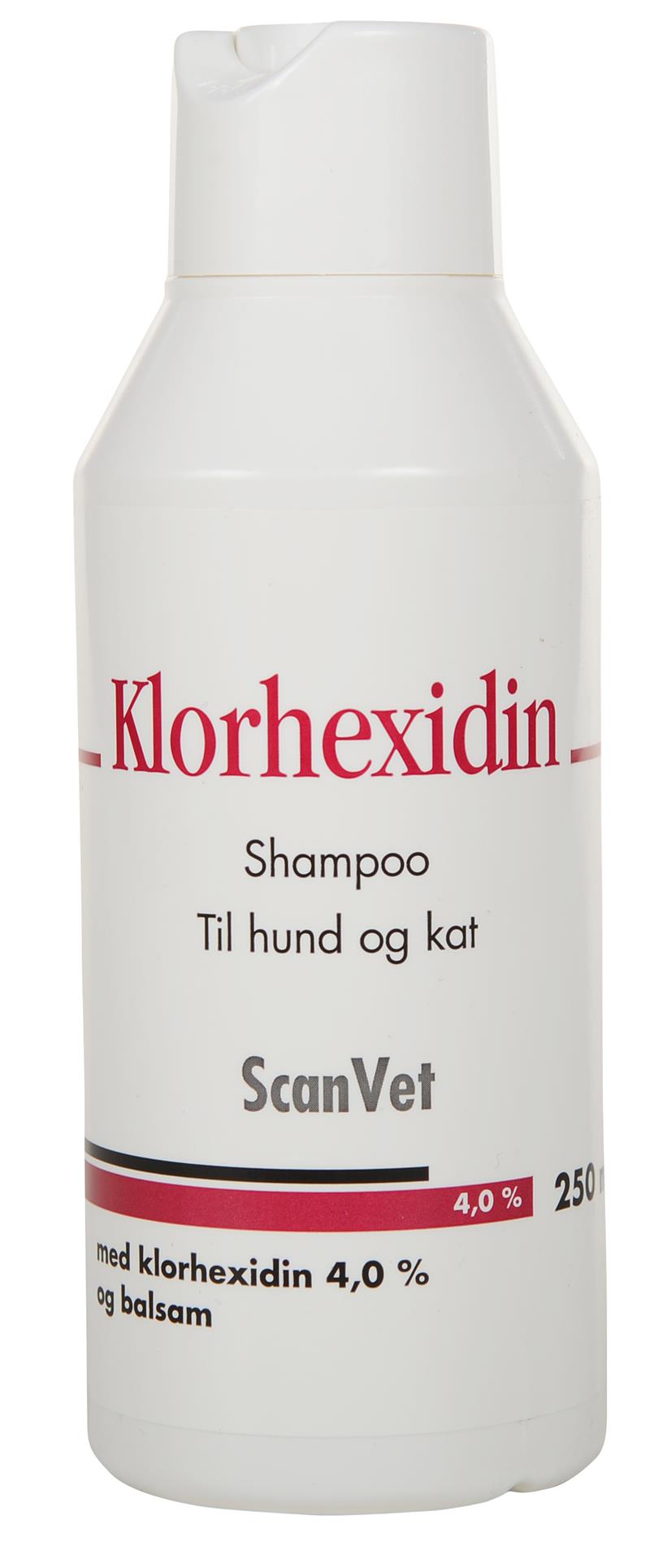 shilling Officer Alle slags ScanVet, Klorhexidin Shampoo med klorhexidin 4,0 %, til hund og kat. 250 ml