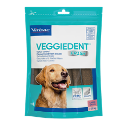 Virbac VeggieDent FRESH. Tyggestænger til hunde. LARGE over 30 kg. 490 g x 6 poser