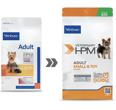 Virbac HPM Adult Dog Small & Toy. Hundefoder til voksne (dyrlæge diætfoder) 3 kg