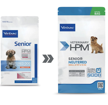 Virbac HPM Senior Neutered Dog Small & Toy. Hundefoder til neutraliserede voksne (dyrlæge diætfoder) 7 kg