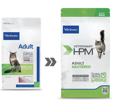 Virbac HPM Adult Neutered Cat. Kattefoder til neutraliserede voksne (dyrlæge diætfoder) 12 kg