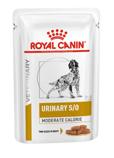 Royal Canin Urinary S/O. Hundefoder mod urinvejs-lidelser, MODERATE CALORIE. Vådfoder (dyrlæge diætfoder) 12 poser x 100 g