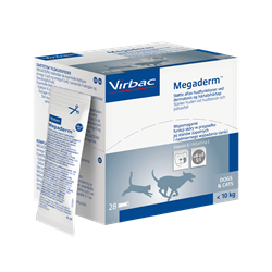 Virbac Megaderm < 10 kg. Kosttilskud med essentielle fedtsyrer til hund og kat. 4 ml x 28 breve