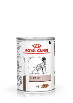 Royal Canin Hepatic. Hundefoder mod leverlidelser. Vådfoder (dyrlæge diætfoder) 12 dåser med 410 g. 