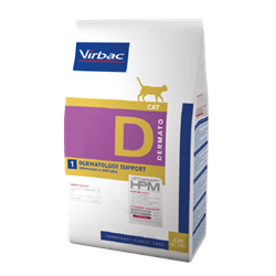 Virbac HPM D1 Dermato Dermatology Support. Kattefoder mod udefrakommende allergi (dyrlæge diætfoder) 3 kg