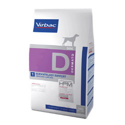Ikke lagervare. 5 hverdage ekstra leveringstid. Virbac HPM D1 Dermato Dermatology Support. Hundefoder mod udefrakommende allergi (dyrlæge diætfoder) 7 kg