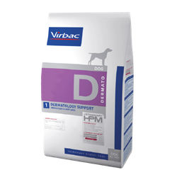 Virbac HPM D1 Dermato Dermatology Support. Hundefoder mod udefrakommende allergi (dyrlæge diætfoder) 3 kg