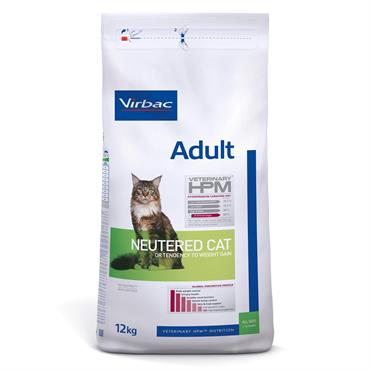 Virbac HPM Adult Neutered Cat. Kattefoder til neutraliserede voksne (dyrlæge diætfoder) 6 x 12 kg