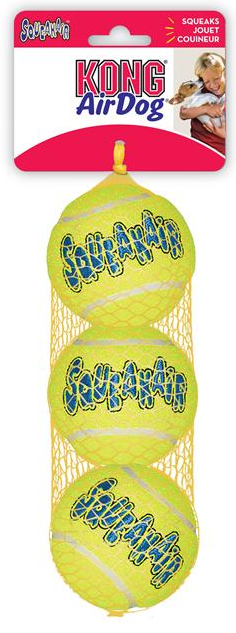 KONG Air Dog Squekair Tennisbolde MEDIUM. Legetøj til hunde. Net m/3 stk