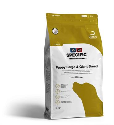 Specific CPD-XL Puppy LARGE & GIANT Breed. Hundefoder til hvalpe (dyrlæge diætfoder)  6 x 12 kg.