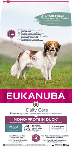 Eukanuba DailyCare All Breeds med Mono-Protein And. 12 kg.