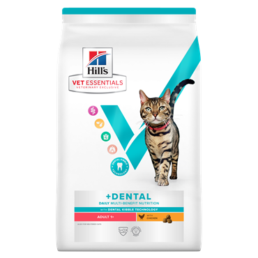 Hill\'s VET ESSENTIALS MULTI-BENEFIT + DENTAL Adult 1+ tørfoder til katte med kylling 1,5 kg