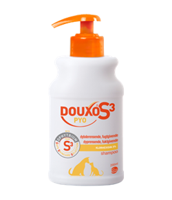 DOUXOS3 Pyo shampoo 200 ml. Velegnet til hunde, katte og heste som døjer med uren hud