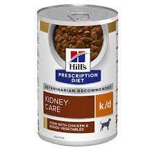 Hill's Prescription Diet Canine k/d Stew. Hundefoder mod nyreproblemer. Vådfoder (dyrlæge diætfoder) 1 dåse med 354 g