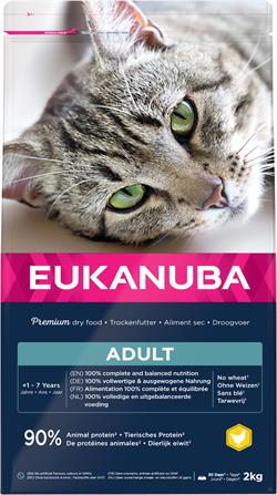 Eukanuba Cat Adult. Kattefoder med Kylling til voksne katte. 2 kg. 