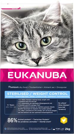 Eukanuba Adult Sterilised. Kattefoder til vægtkontrol. 2 kg. 