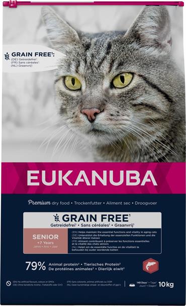 Eukanuna Adult Grain Free, kornfri kattefoder til senior katte +7år, 10 kg