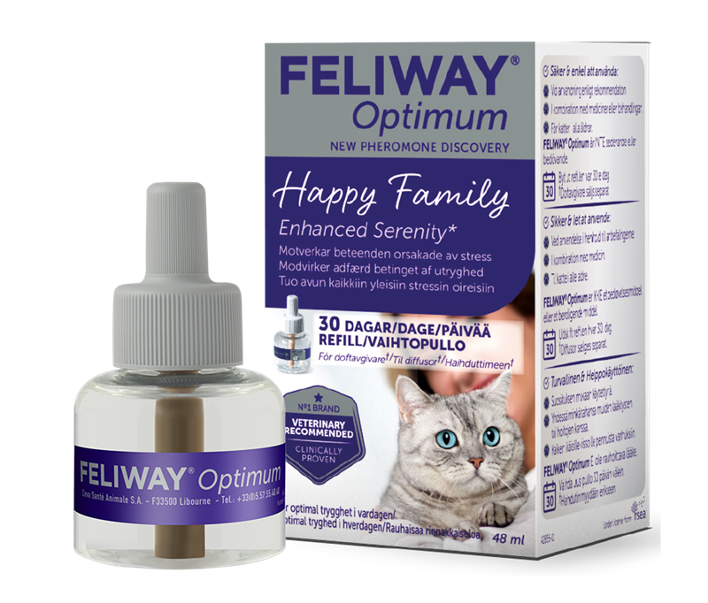 skitse Fortære ryste Feliway Optimum Refill til diffusor. Mod stress og uønsket adfærd hos katte.  48 ml