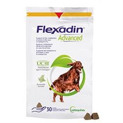 Flexadin Advanced UCII med Boswellia serrata. Støtte til bevægeapparatet hos hunde. 30 stk.